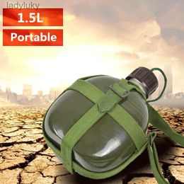 Water Bottles Cages 1.5L Military Canteen Aluminum Bicycle Cycling Military Water Cup BottleL240124