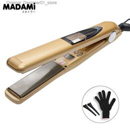 Hair Straighteners Hair Straightener Vibrating Titanium Plate Hair Flat Iron For Keratin Treatment 470F Fast Heating Salon Styling Tools 110V-240V Q240124