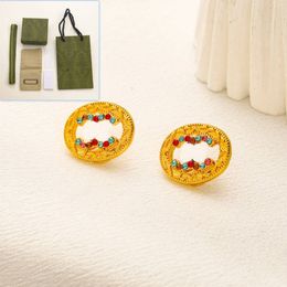 Gold Plated Luxury Stud Earring New Designer Jewellery Ear Stud Box Packaging Boutique Gift Earring Fashion Style Women Jewellery Charm Earrings