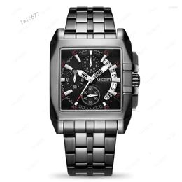Wristwatches Business Man Watch Mens Watches Original Megir Trend Multi-function Chronograph Steel Band Cross-border Quartz