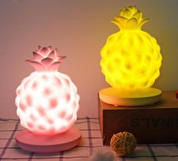 Usb charging pineapple night light Creative children039s bedside lamp charging led desk lamp Cute silicone lamp night light4640415