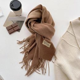 Scarves Men Scarf Double-sided Solid Colour Unisex With Tassel Soft Warm Winter Fashion Accessory For Weather Comfort