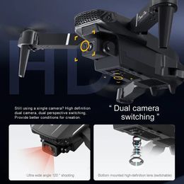 New E88 Drone With HD Camera, WIFI Connectivity, Intelligent Hovering, One-Key Takeoff And Landing, Beginners Foldable Quadcopter - Perfect For New Year's Gifts