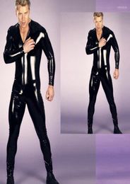 Men039s Tracksuits Plus Size Mens Fetish Latex Men Full Sleeved Tight Thin Bodysuit Catsuit Club Dance Outfit Stripper Stage Pe4684860