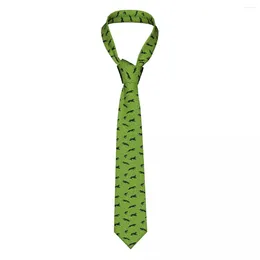 Bow Ties Custom Green Greyhound Dog Tie Men's Fashion Silk Whippet Sighthound Necktie For Wedding