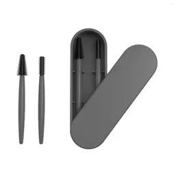 Makeup Brushes Eyelash Tools With Case Mascara Brush Silicone Cosmetic And Suitable Eyebrow For Go Sleek Hair Roller