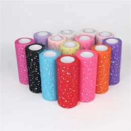 25YardX15cm glitter sequin thin gauze roll crystal organic transparent high gloss element dining table runner and home garden/wedding party decoration 240124