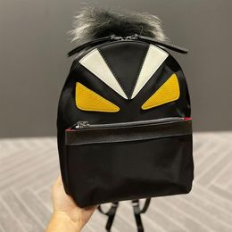 Unisex Waterproof Fabric Black Cute Backpack Bags Feather Designer Girl Mens Back Pack Shoulder Bags Brand Famous Medium Size 22X2247W