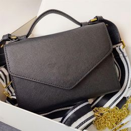 fashion 2023 monochrome womens saffiano leather bag shoulder crossbody bags quality high genuine leather purse213j