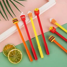 30pcs French Fries Burger Silicone Gel Pen School Pens For Writing To Write Kawaii Stationery Ink Pencils