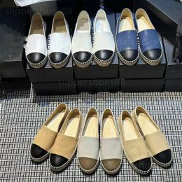 Espadrilles Designer for Women Dress Shoes Luxury Fashion Espadrille Loafers Leather Tweed Platform Heel Ballet Flats Cap Toe Canvas Casual loafer shoes 35-42