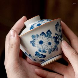 Teaware Sets Hand-painted Chrysanthemum Single Ceramic Cup With Cover Set Tea Pot