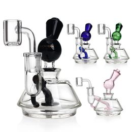 Bong Glass Dab Rig 14mm Glass Banger Mini Smoking Hookah Heady Glass Bubblers Oil Rigs With Showerhead Perc Water Pipe