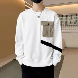 Men's Hoodies Spring Autumn Men Sweatshirts Korean Fashion Streetwear Long Sleeve O-neck Tops Harajuku Pullovers Male Casual Pocket