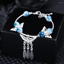 Bangle Chinese Style Premium Feel Ceramic Butterfly Bracelet Vintage Elegant Super Immortal Exquisite Bracelets For Women