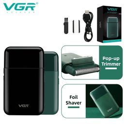 VGR Beard Shaver Rechargeable Hair Trimmer Electric Hair Cutting Machine Portable Reciprocating Hair Trimmer for Men V-390 240124