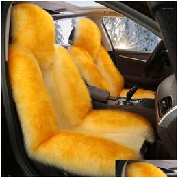 Car Seat Covers Ers 1Pc /2Pcs P Cushion Winter Short Hair Thickened Cotton Cushions Drop Delivery Automobiles Motorcycles Interior Acc Otzbr