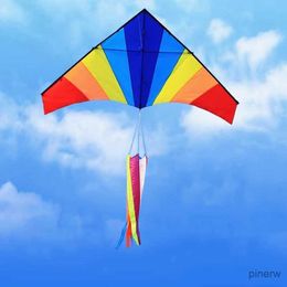 Kite Accessories free shipping rainbow kite flying toys outdoor fun large delta kites windsocks traction kite big wind kite outdoor play toy koi