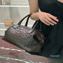 Bowling Bag Women Real Leather Shoulder Bags Crafted From Intrecciato Leather Handbags Luxury Designer Brand Woven Totes Ladies Purse Crossbody