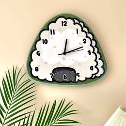 Wall Clocks Cartoon Rice and Vegetable Roll Creative Decoration Wall Clock Restaurant Personality Silent Wall Clock