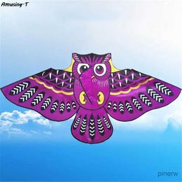 Kite Accessories Flying Kite Colourful Cartoon Owl with 110cm Kite Line Kids Outdoor Toy