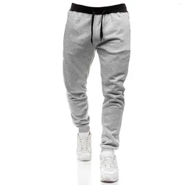 Men's Pants Mens Casual Hip Hop Solid Color Track Cuff Lace Up Workout With Pocket Warm Taupe