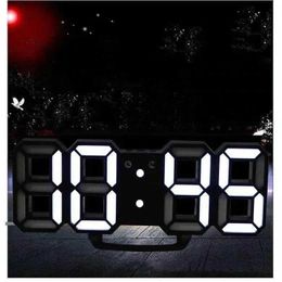 Wall Clocks Creativity Digital Wall Clock Living Room 3D Stereoscopic Electronic Alarm Clock DIY Decororation Table Led Clocks Home Decor