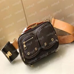 Women Crossbody Messenger Bag Handbags 45672 Women's Flower Leather Shoulder Bags Belt with Small Pouch Chest packs Front Poc271z