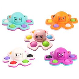 Octopus Fidget Toys Cute Silicone Changing Expression Bubble Fidget Spinners Creative Decompression Sensory Anxiety Stress Reliever for Children Adults