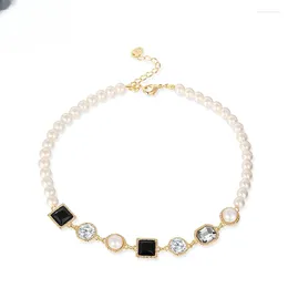 Chains Retro Baroque Pearl Necklace For Women With High Design Sense Small And Unique Neck Chain Collar Accessories