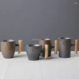 Mugs Japanese Style High Quality Ceramic Mug Coffee Cup Milk Personality Creative Design Wooden Handle