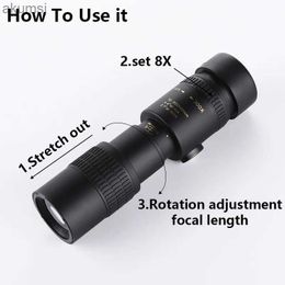 Telescopes Telescope Zoom 10-300x40 Telescopic High Magnification Monocular Telescope Mobile Phone Camera Outdoor Telescope YQ240124