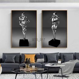 Paintings High Quality Wall Decor Metal Figure Statue Abstract Murals Posters and Prints Living Room Canvas Art Decorative Paintings