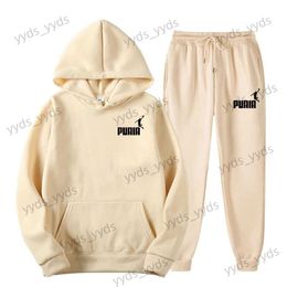 Men's Tracksuits Autumn and Winter Men's Women's Jacket Hoodie Fashion Casual Large Sleeves Fleece Sweater Jogger+Drawstring Pants Two Piece Set T240124