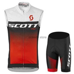 Men's Tracksuits SCOTT Men's Cycling Jersey Set Breathab Short Seve Bike Shirt and Padded Shorts MTB Bicyc Clothing Suit Cycling ClothinH24123