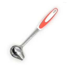 Spoons Non Slip Good Grip Long Handle Kitchen Spout Shape Serving Cooking Sauce Spoon Tools Soup Drizzling Stainless Steel Porridge