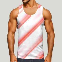 Men's Tank Tops Vintage Striped Print Vests Skinny Crewneck Sleeveless Bodybuilding Exercise Casual Retro Comfort Sportswear