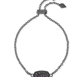 kendrascotts Designer Kendras Scotts Jeweley Stud Earrings Elaina Gun Black Chain Black Crystal Tooth Geometric Oval Chain Bracelet Crystal Cluster