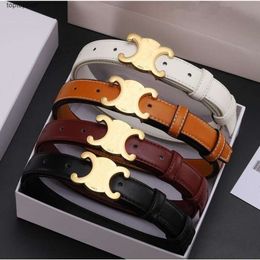 Fashion Smooth Buckle Belt Retro Design Thin Waist Belts for Men Womens Width 2.5CM Genuine Cowhide 8 Colour Optional High Quality belt box 10A