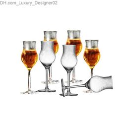 Wine Glasses MEMOKON Mini 125ml Goblets Cordial Whisky Shot Glasses Stripes Limoncello Glass Port glassic Bar and Party Whiskey Wine Cup Q240124