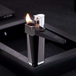 batamiu 2023 New Oblique Open Flame Lighter, Iatable Pipe Lighter