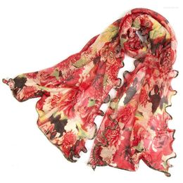 Scarves 2024 Elegant Women Scarf Multicolor Shawl Long Soft Rose Flower Printed Female Hijab Spring 50x180cm