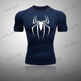 Men's T-Shirts Men's Sports Shirt Men Running Gym T-Shirt Men Gym Shirt Training Clothing Compression Workout MuscleFitness Tees T240124