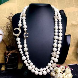 Fashion Long Pearl Necklaces For Woman Letter Pearl Chain Necklace Luxury Designer Necklace Gift Jewellery Supply