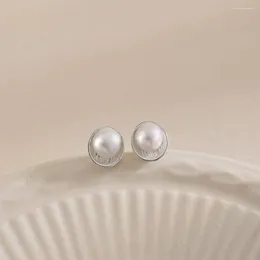 Stud Earrings Karachi Japan South Korea Light Luxury S925 Sterling Silver Simple And Fashionable Natural Freshwater Pearl