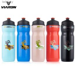 Water Bottles Cages VIARON 700ML Large-Caliber Bicycle Water Bottle Squeeze Out Water Leak-Proof Outdoor Sports Fitness Water Cup Plastic Water CupL240124