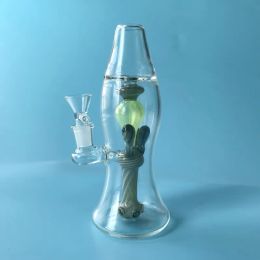 New Lava Lamp Glass Bong 8 Inch Hookahs 5mm Thick 14mm Female Joint Oil Dab Rig Holes Perc Water Pipes With Bowl ZZ