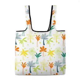Shopping Bags Painted Tree Full Print Handbag Zipper-Free Portable Folding Storage Sundries Lightweight Bag 3D Custom