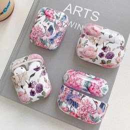 Cell Phone Cases Flowers Earphone Case For AirPods 2 Pro Cases Cute Colourful Vintage Hard PC Smooth Protective Cover for AirPod 2 3 Air Pods Case