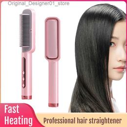 Hair Straighteners Professional Hair Straightener Heating Comb Straightening Iron Hot Brush Straighteners 2021 New Fashion Design Q240124